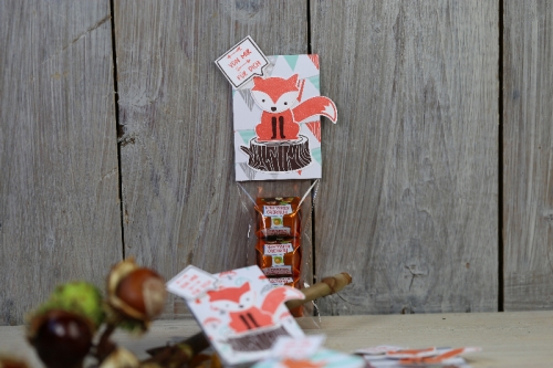 Ferrero Küsschen Verpackung mit Fuchsen, Bild3, mit Produkten von Stampin\' Up!