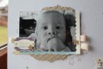 Scrapbookseite/Layout Babyfoto, Bild 2, gebastelt mit Produkten, Stempeln und Stanzen von Stampin\' Up!