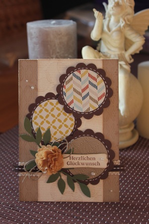 Geburtstagskarte mit Kaffeefilterblume und Wellenkreisstanze, Bild1, mit Produkten, Stempeln und Stanzen von Stampin\' Up!