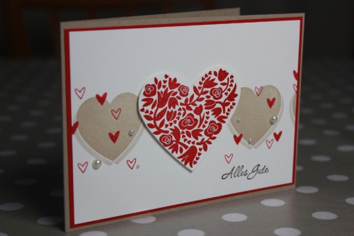 Hochzeitskarte, Flowerfull Heart, Bild1, gebastelt mit Produkten von Stampin\' Up!
