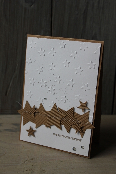 Weihnachtskarte Sterne, Bild1, gebastelt mit Produkten von Stampin\' Up!