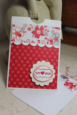 Grußkarte/Gutscheinkartenhalter mit Meinem Valentinsschatz und Simply Sent Kartenset, Bild2, gebastelt mit Produkten, Stempeln und Stanzen von Stampin\' Up!