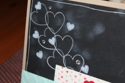 Grußkarte für Dich mit Chalkboard Technik mit dem Stempelset Hearts a Flutter, Bild3, mit Produkten, Stempeln und Stanzen von Stampin\' Up!