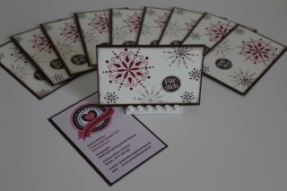 Visitenkarten aus dem Stempelset Snow Swirled, gebastelt mit Produkten, Stempeln und Stanzen von Stampin\' Up!