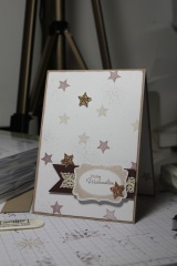 Grußkarte zu Weihnachten mit der Sternenstanze und dem Stempelset Merry Minis, gebastelt mit Produkten, Stempeln und Stanzen von Stampin\' Up!