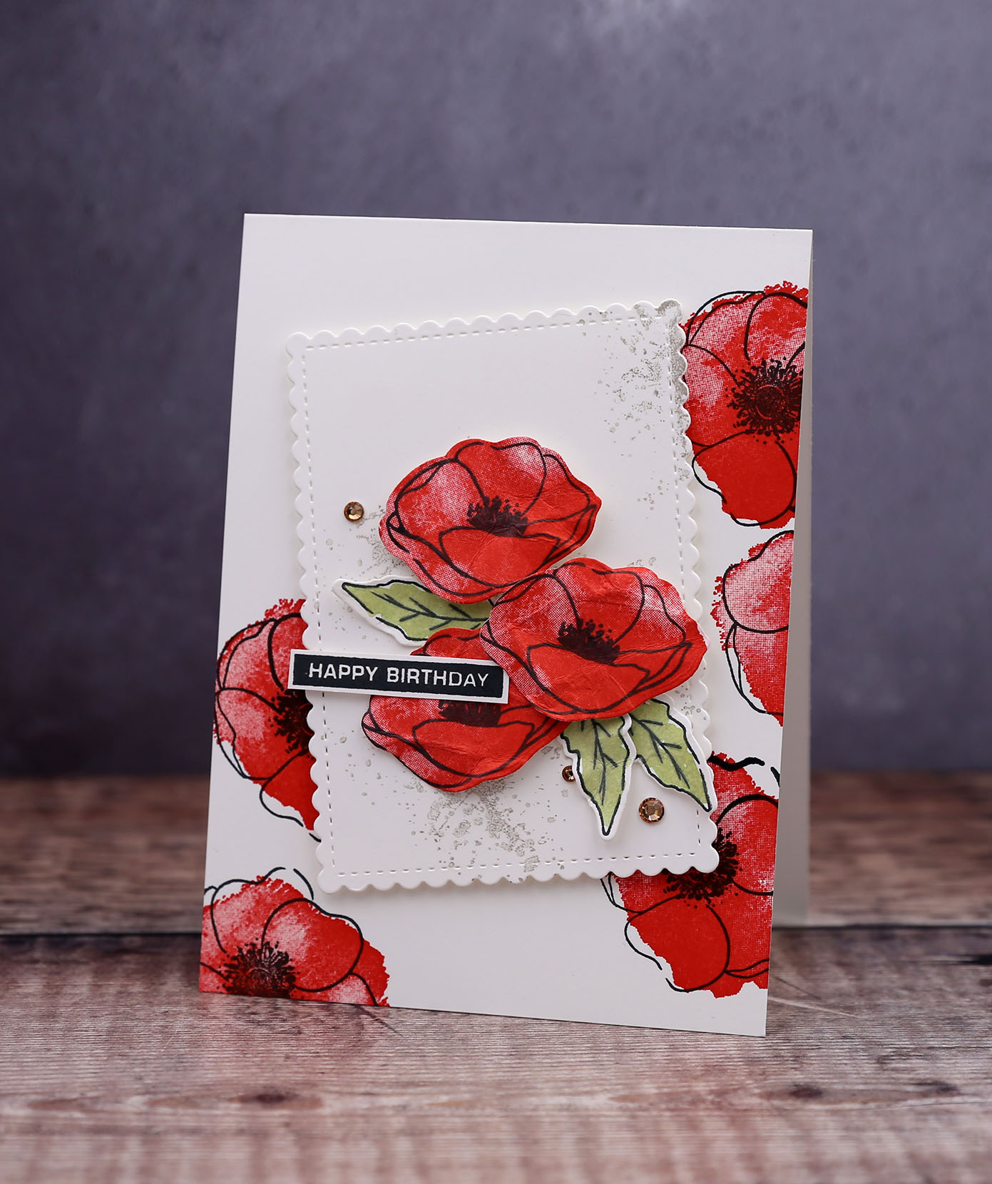 Geburtstagskarte - Painted Poppies mit Produkten von Stampin' Up!